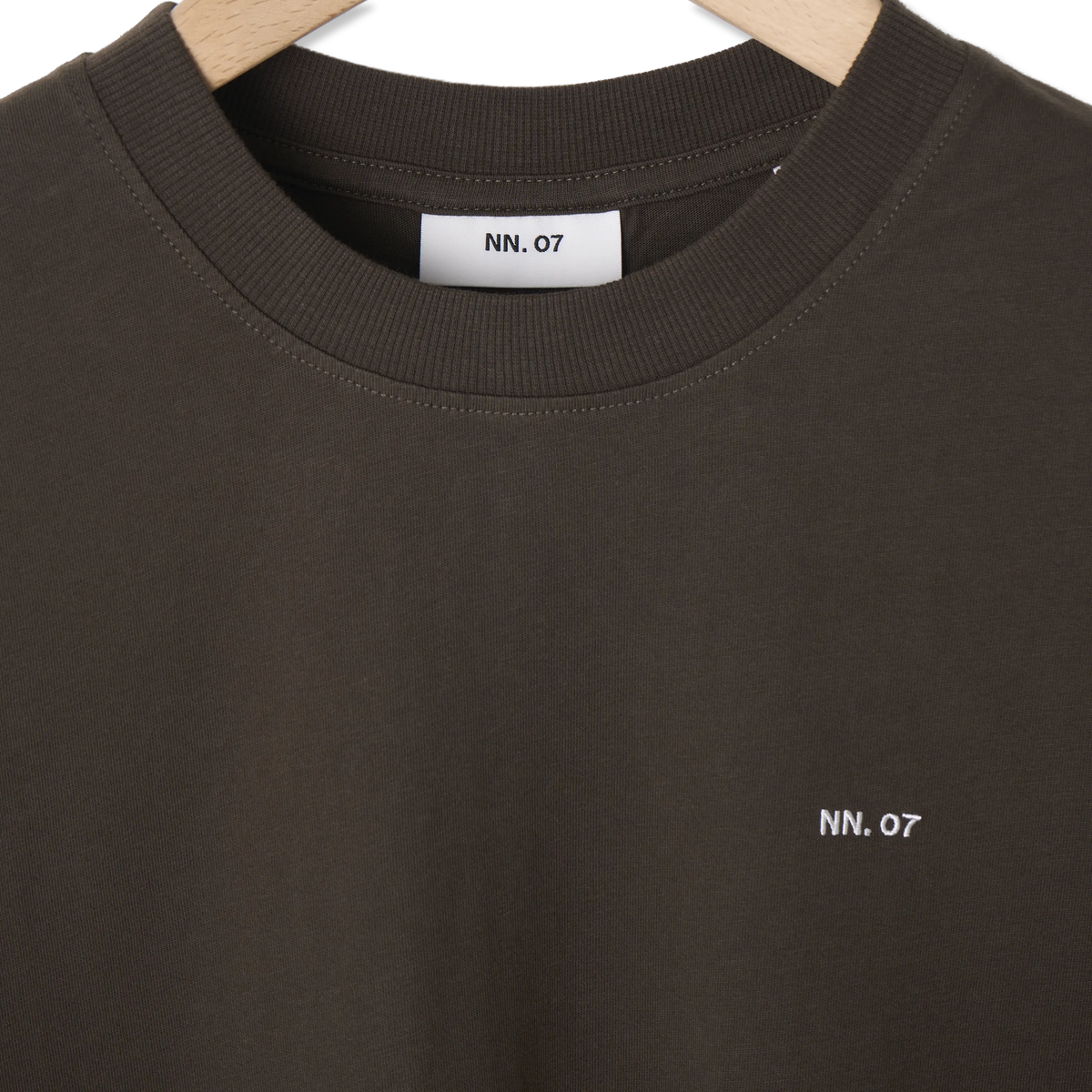 NN07 Adam Casual Logo Pima T-Shirt Earthwood - Detail 3