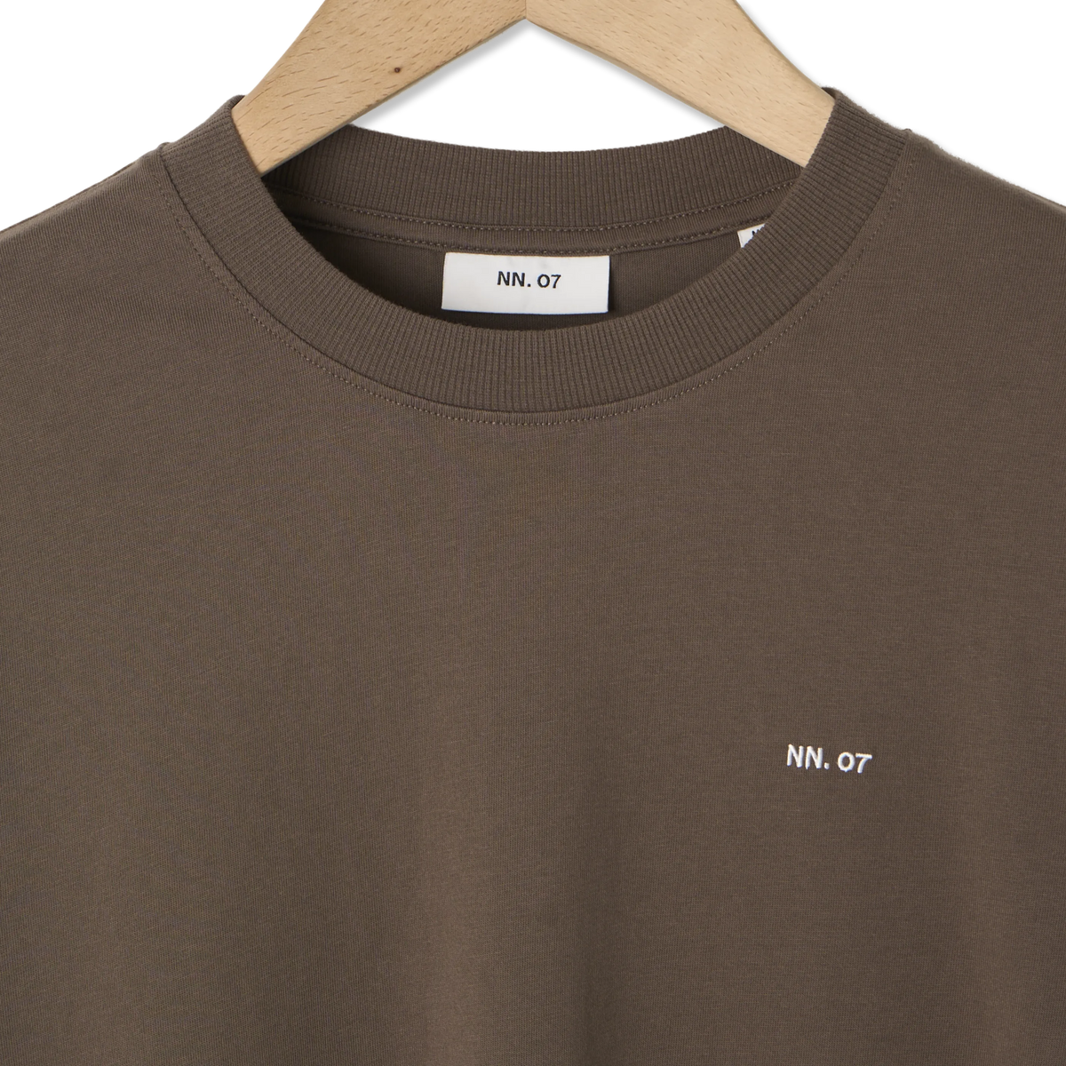 NN07 Adam Casual Logo Pima T-Shirt Mable Husk - Detail 4