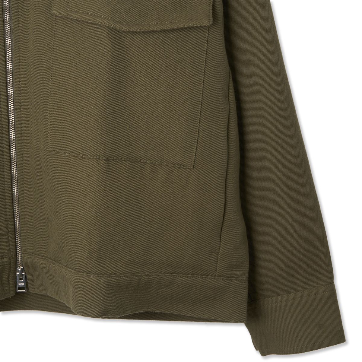 Norse Projects Aksel Cavalry Cotton Wool Windstopper  Jacket Olive Night - Detail 2