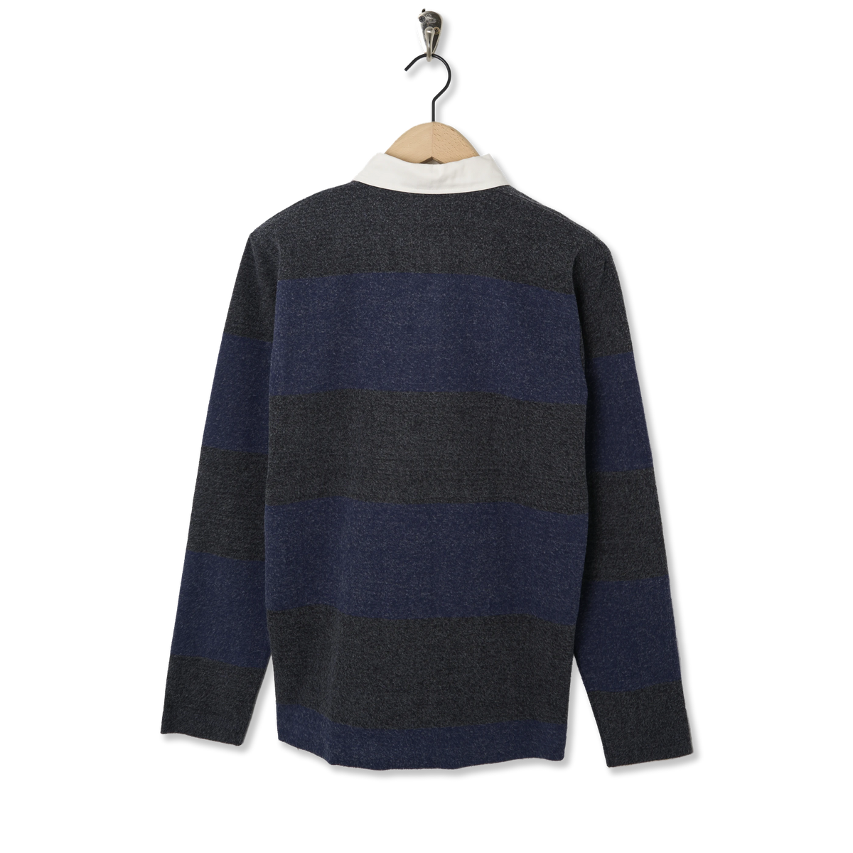 Norse Projects Ruben Brushed Jersey Rugby LS Polo Navy - Back