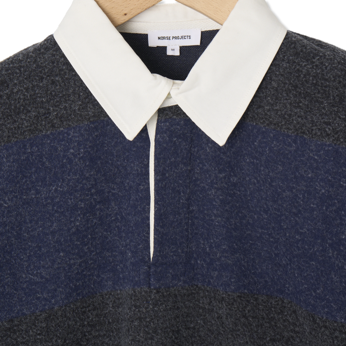 Norse Projects Ruben Brushed Jersey Rugby LS Polo Navy - Detail 3
