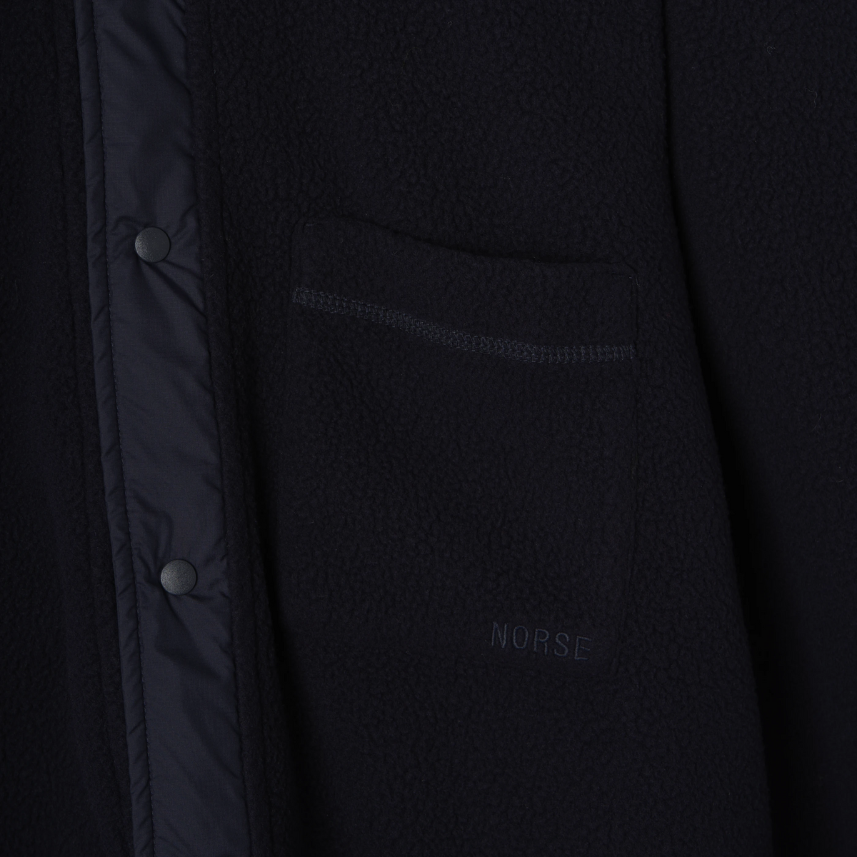 Norse Projects Ulrik Reversible Fleece Overshirt Dark Navy - Detail 2