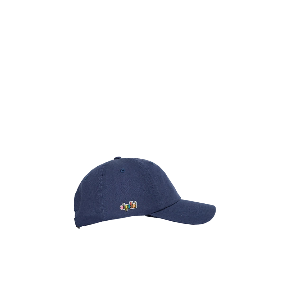 Oi Polloi 6 Panel Low Rise Cotton Cap Navy - View 1