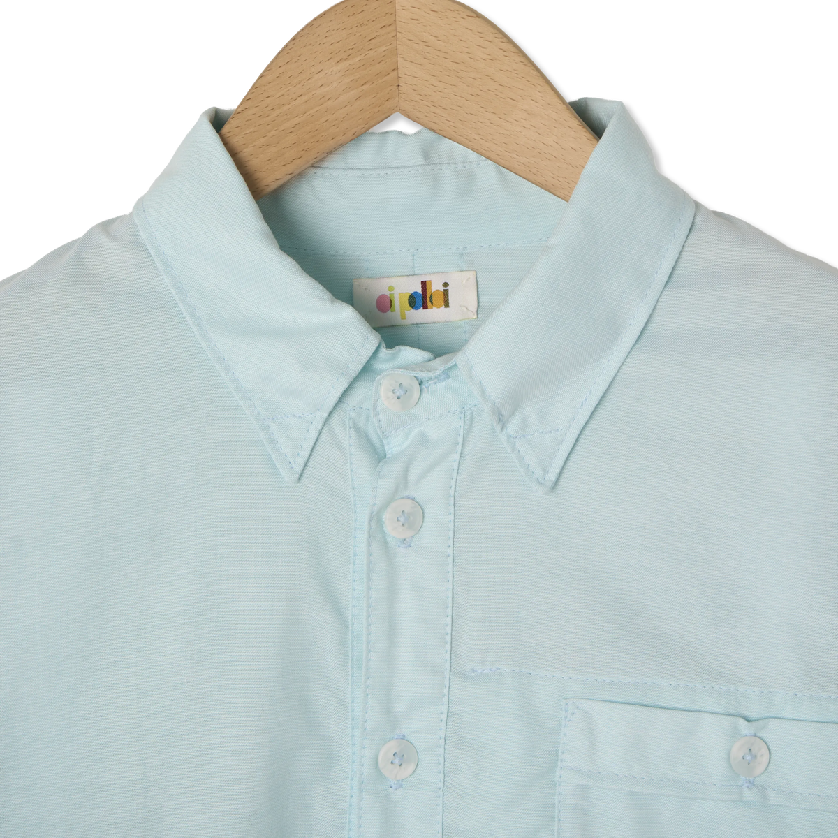 Oi Polloi Camp Smock Aqua - Detail 1