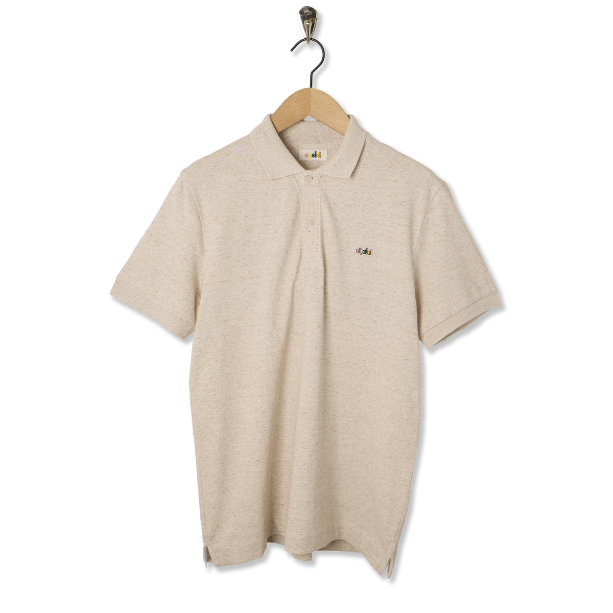 Oi Polloi Classic S/S Polo Shirt Oatmeal - Front