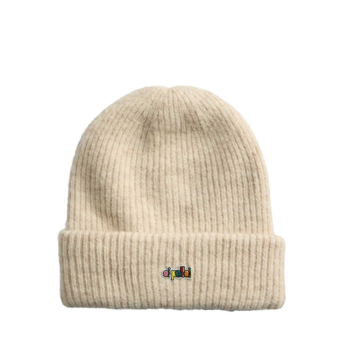 Oi Polloi North Sea Knit Beanie Hat Oatmeal - View 1