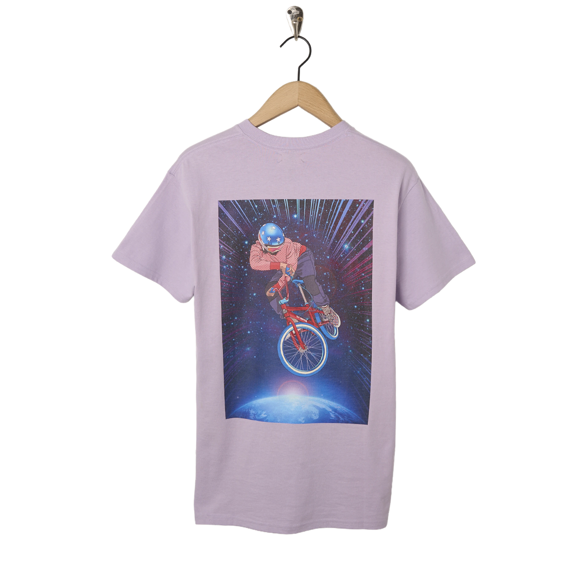 Oi Polloi Outer Space BMX S/S T-Shirt Lilac - Back
