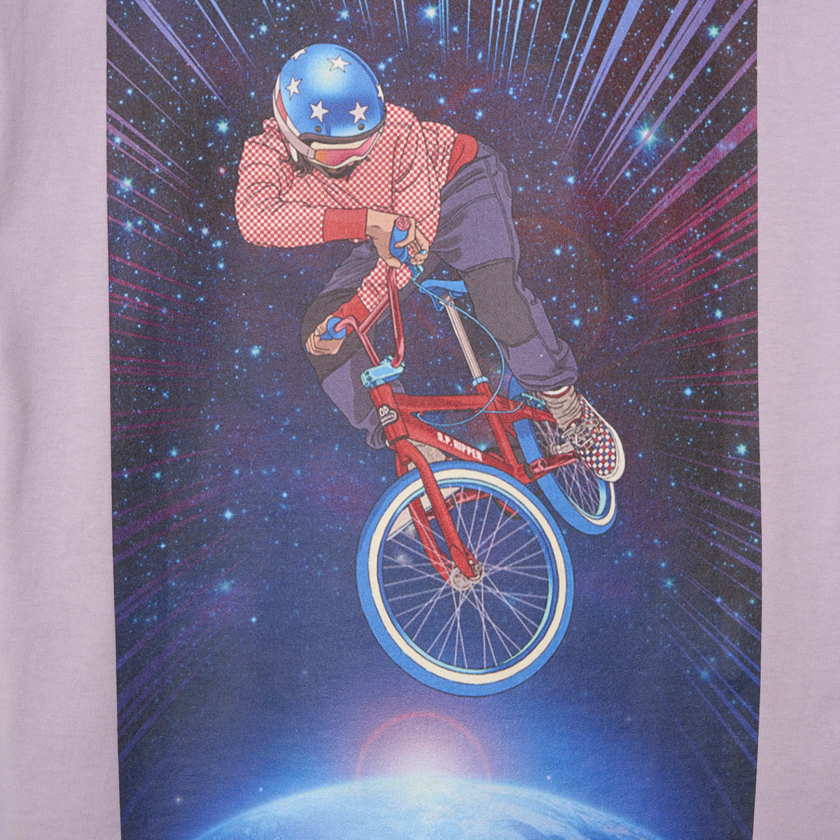 Oi Polloi Outer Space BMX S/S T-Shirt Lilac - Detail 2