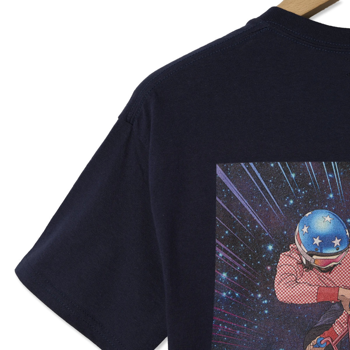 Oi Polloi Outer Space BMX S/S T-Shirt Navy - Detail