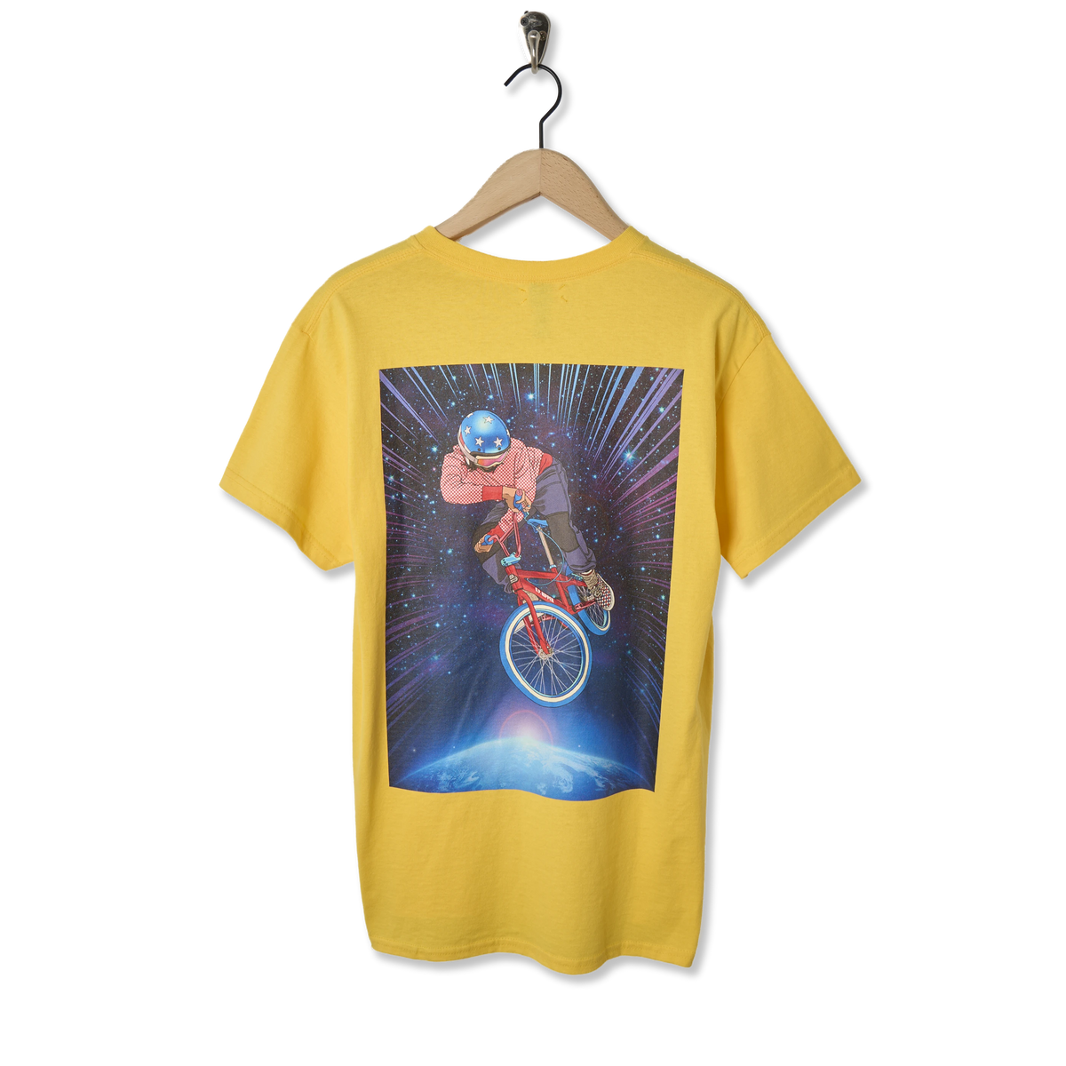 Oi Polloi Outer Space BMX S/S T-Shirt Yellow - Back