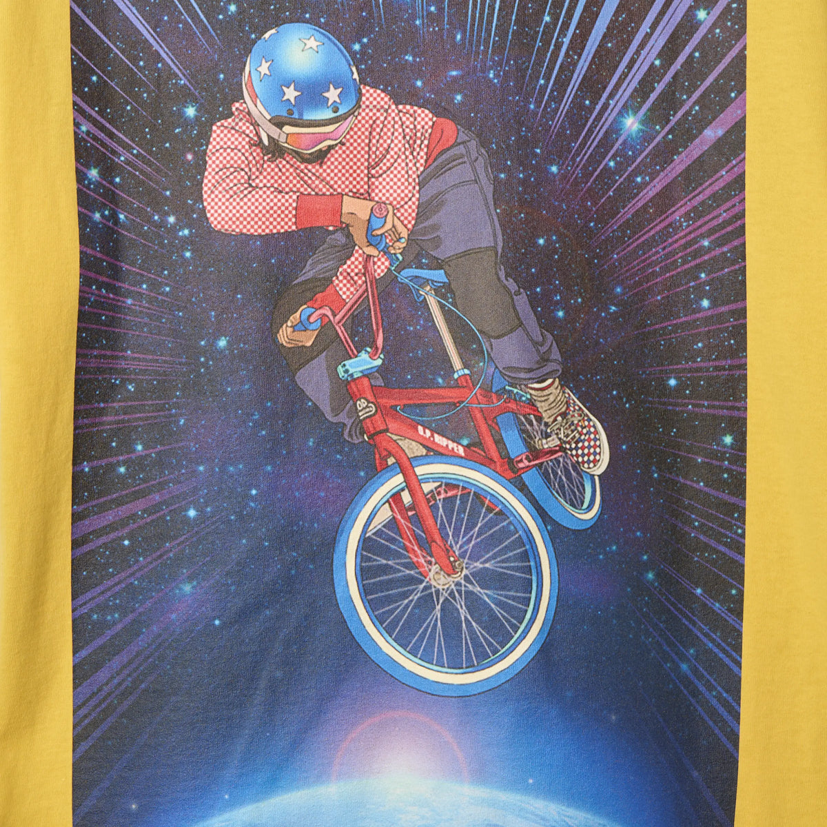 Oi Polloi Outer Space BMX S/S T-Shirt Yellow - Detail 5