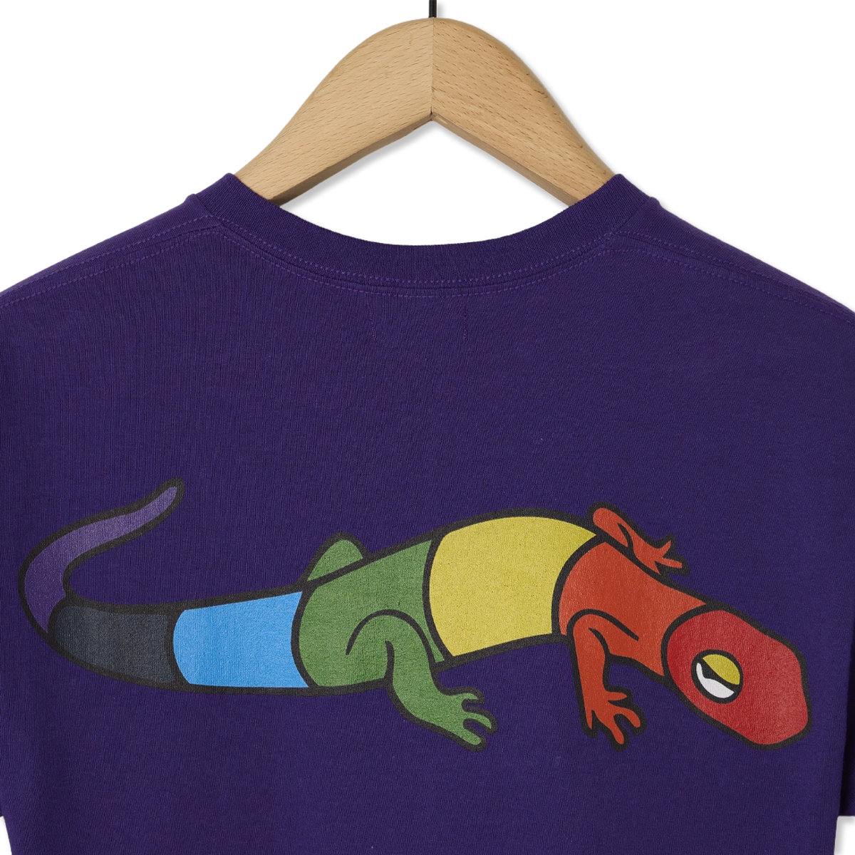 Oi Polloi Rainbow Lizard S/S T-Shirt Purple - Detail 4