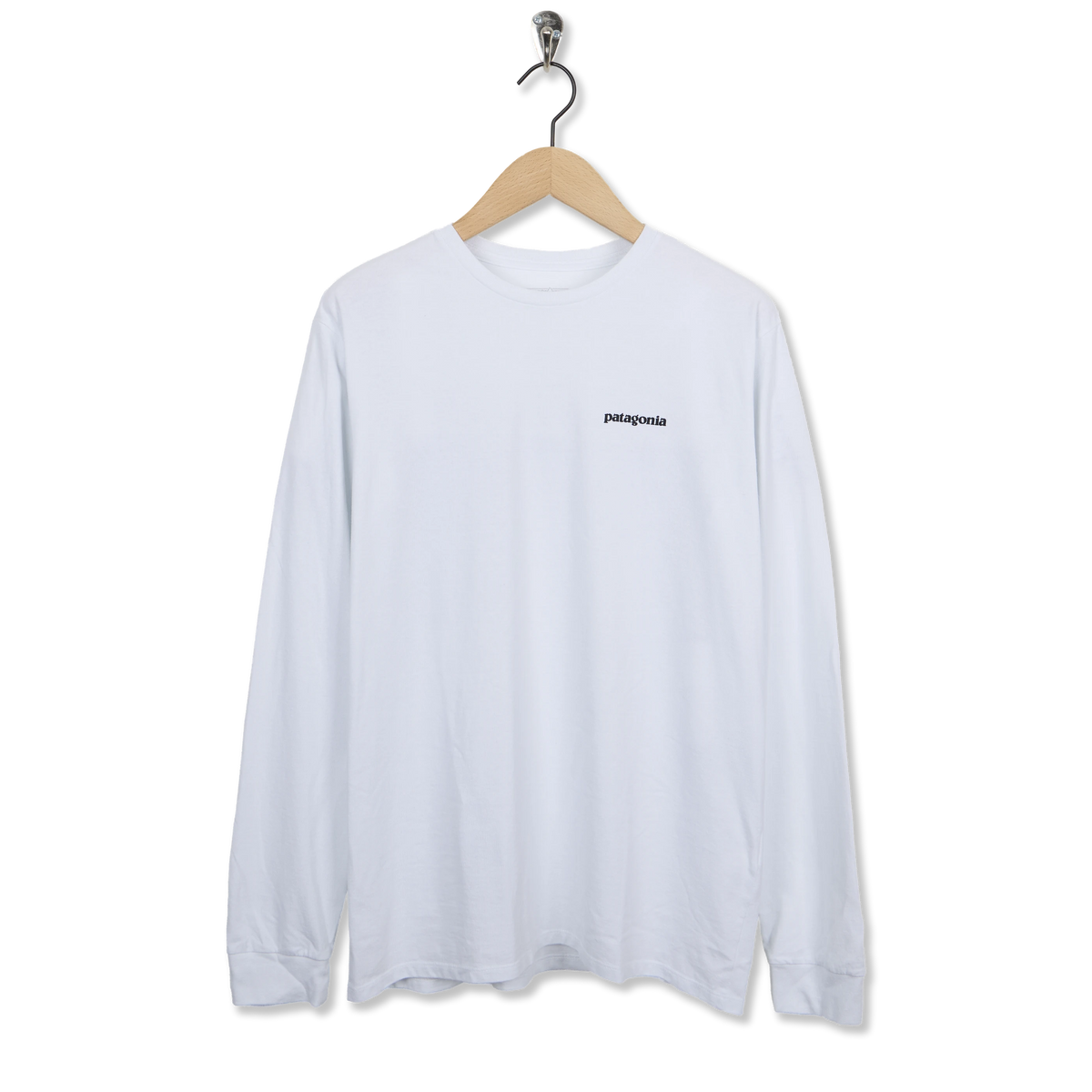 Patagonia L/S P-6 Logo Responsibili-Tee Fiber White - Front
