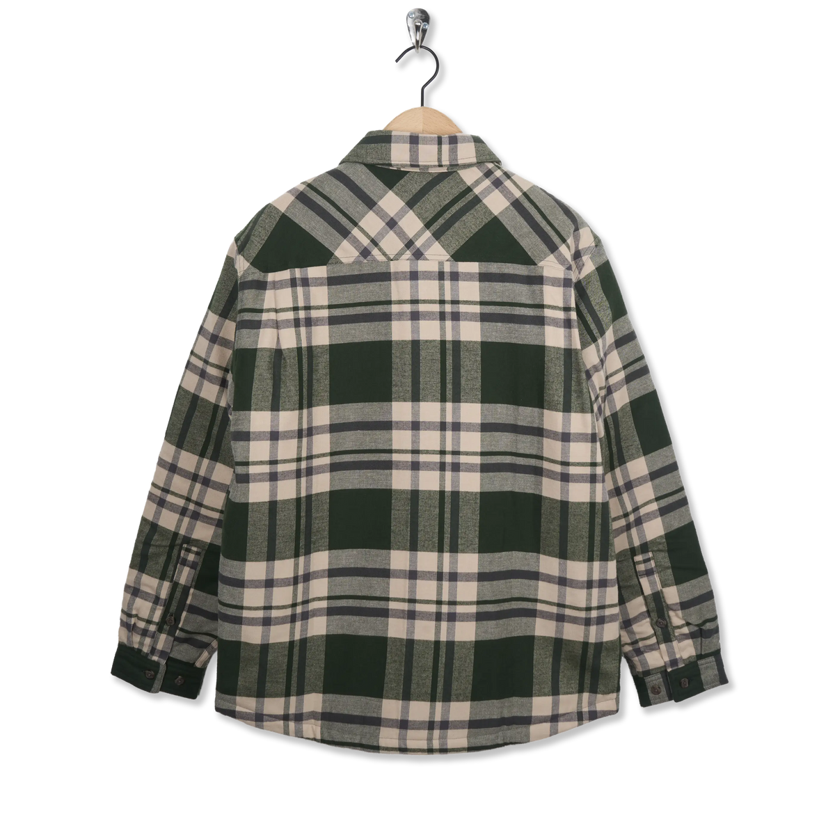 Patagonia Lightweight Insulated Fjord Flannel Shirt Ashore Old Growth Green - Back