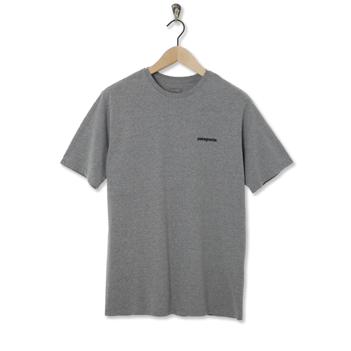 Patagonia P-6 Logo Responsibili Tee Gravel Heather - Front
