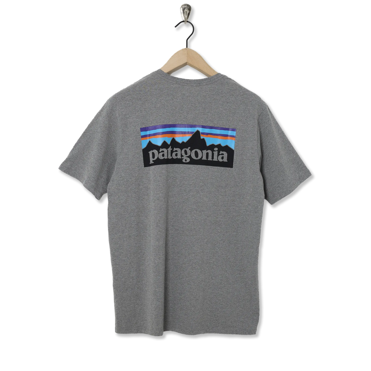 Patagonia P-6 Logo Responsibili Tee Gravel Heather - Back