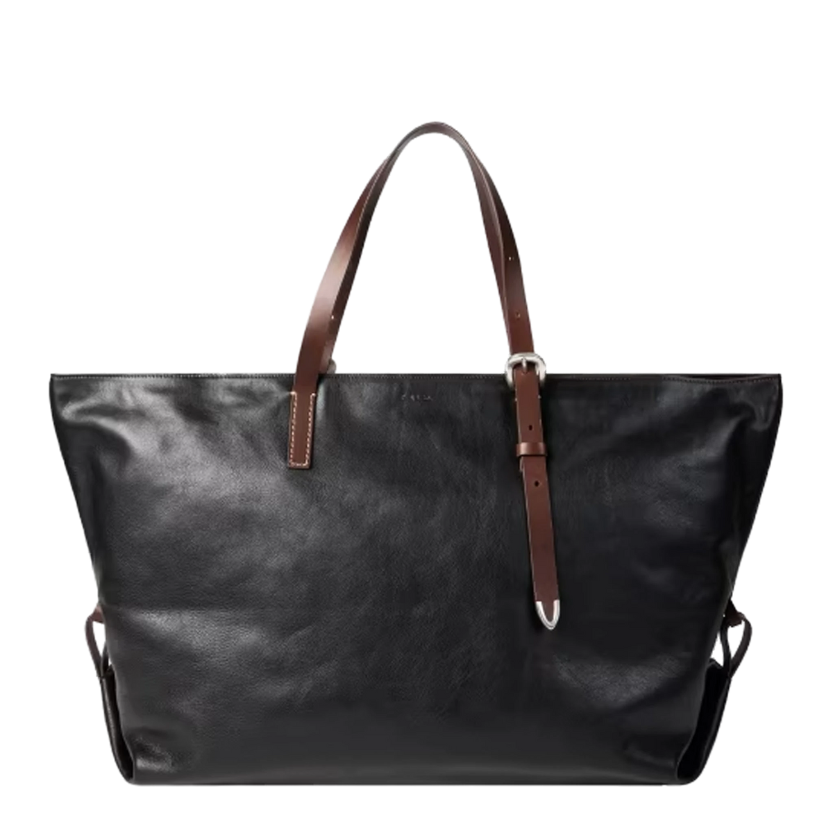 Paul Smith Leather Duffle Tote Bag Black - View 1