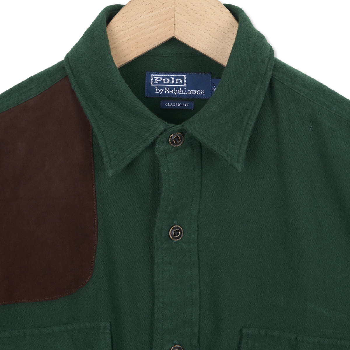Polo Ralph Lauren Brushed Cotton Twill Classic Fit Shirt Northwest Pine - Detail 3