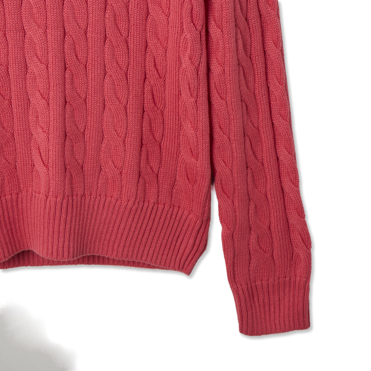 Polo Ralph Lauren Cable-Knit Cotton Jumper Pale Red - Detail 2