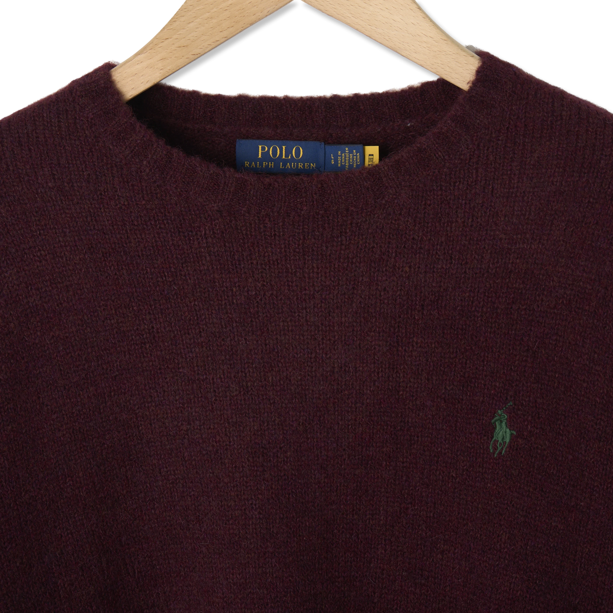 Polo Ralph Lauren Chunky Crew Knit Aged Wine Heather - Detail 1