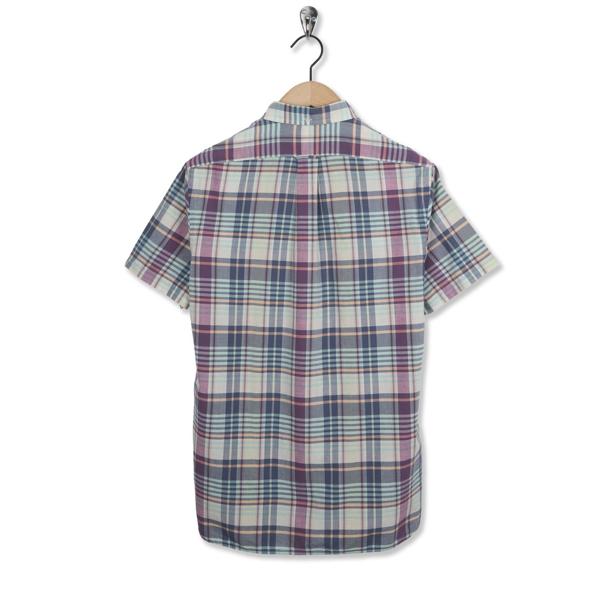 Polo Ralph Lauren Classic Fit Madras Popover Shirt Cream/Navy Multi - Back