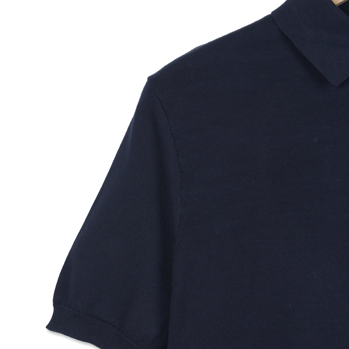 Polo Ralph Lauren Cotton Polo-Collar Jumper Hunter Navy - Detail 2
