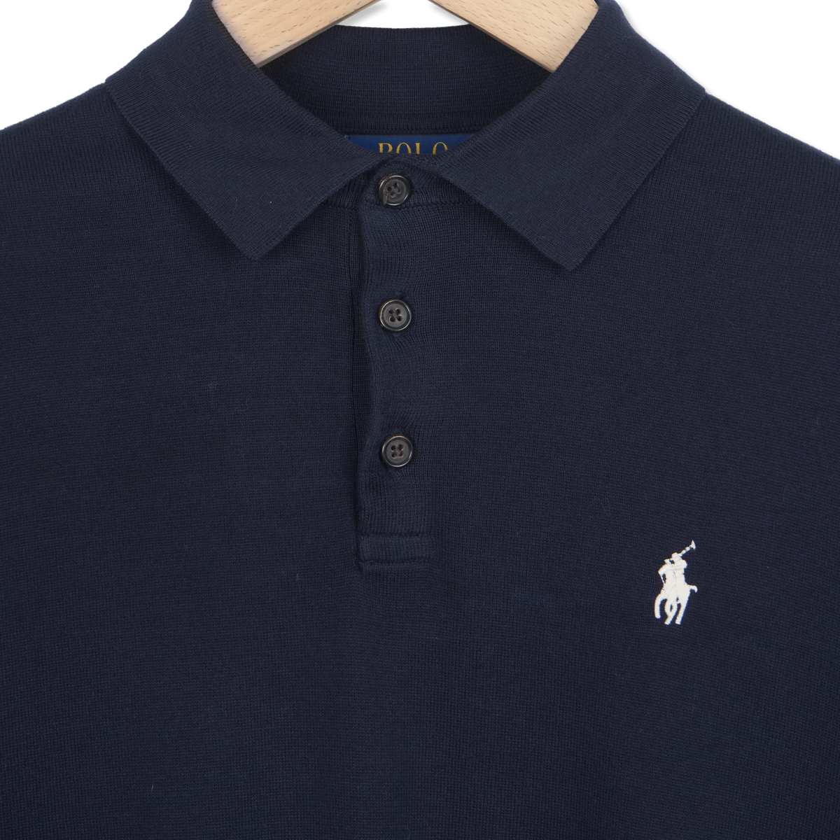 Polo Ralph Lauren Cotton Polo-Collar Jumper Hunter Navy - Detail 3