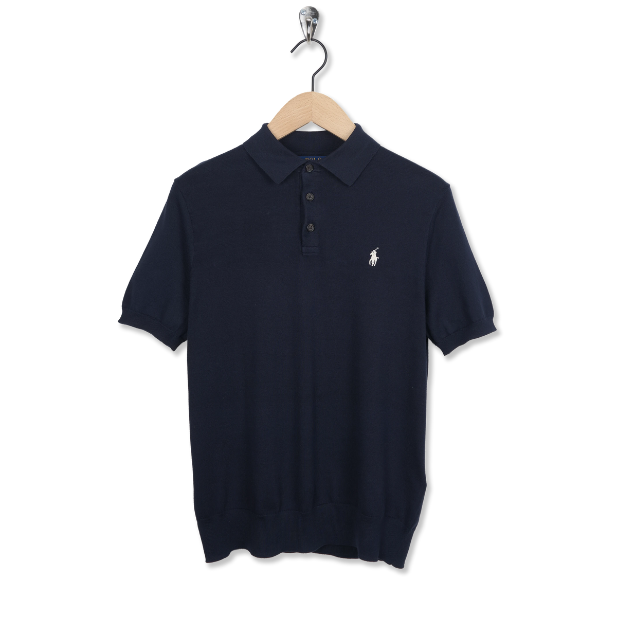 Polo Ralph Lauren Cotton Polo-Collar Jumper Hunter Navy - Front
