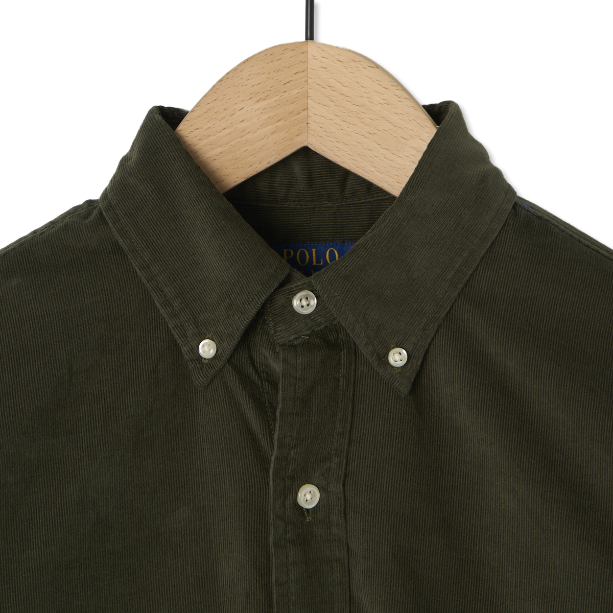 Polo Ralph Lauren Custom Fit Corduroy Shirt Company Olive W"Khaki Pp - Detail 4