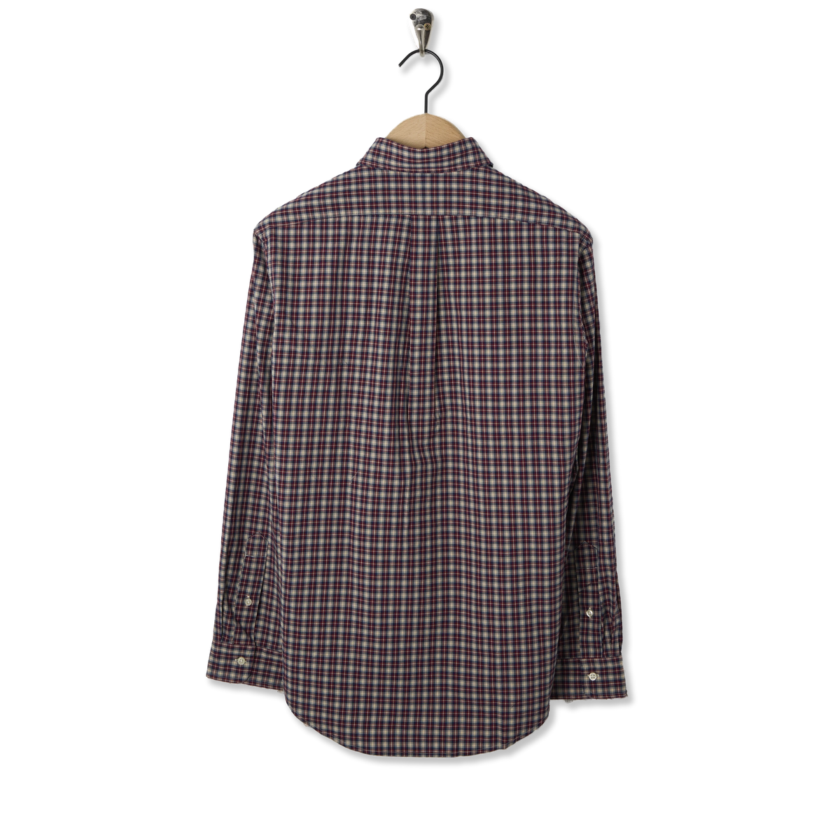Polo Ralph Lauren Custom Fit Plaid Poplin Shirt Red Cream Multi - Back