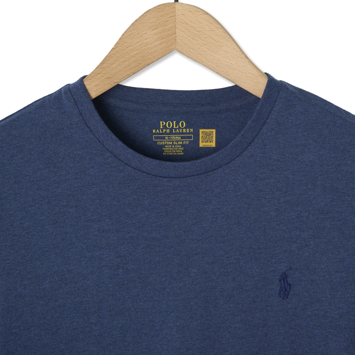 Polo Ralph Lauren Custom Slim Fit Jersey Crewneck T-Shirt Derby Blue Heather " C7988 - Detail 3
