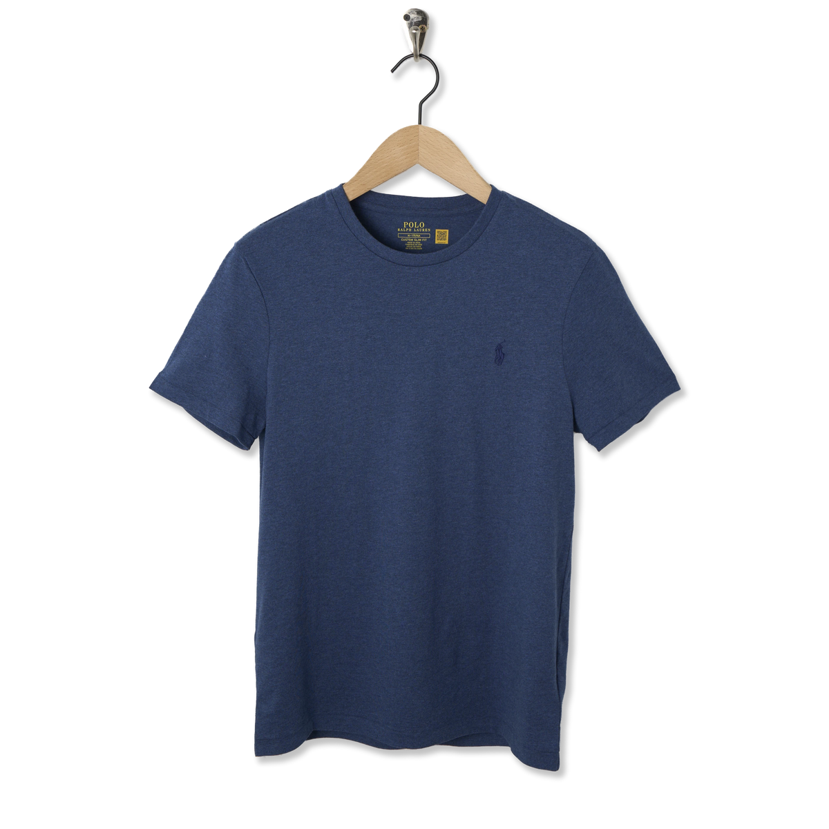 Polo Ralph Lauren Custom Slim Fit Jersey Crewneck T-Shirt Derby Blue Heather " C7988 - Front