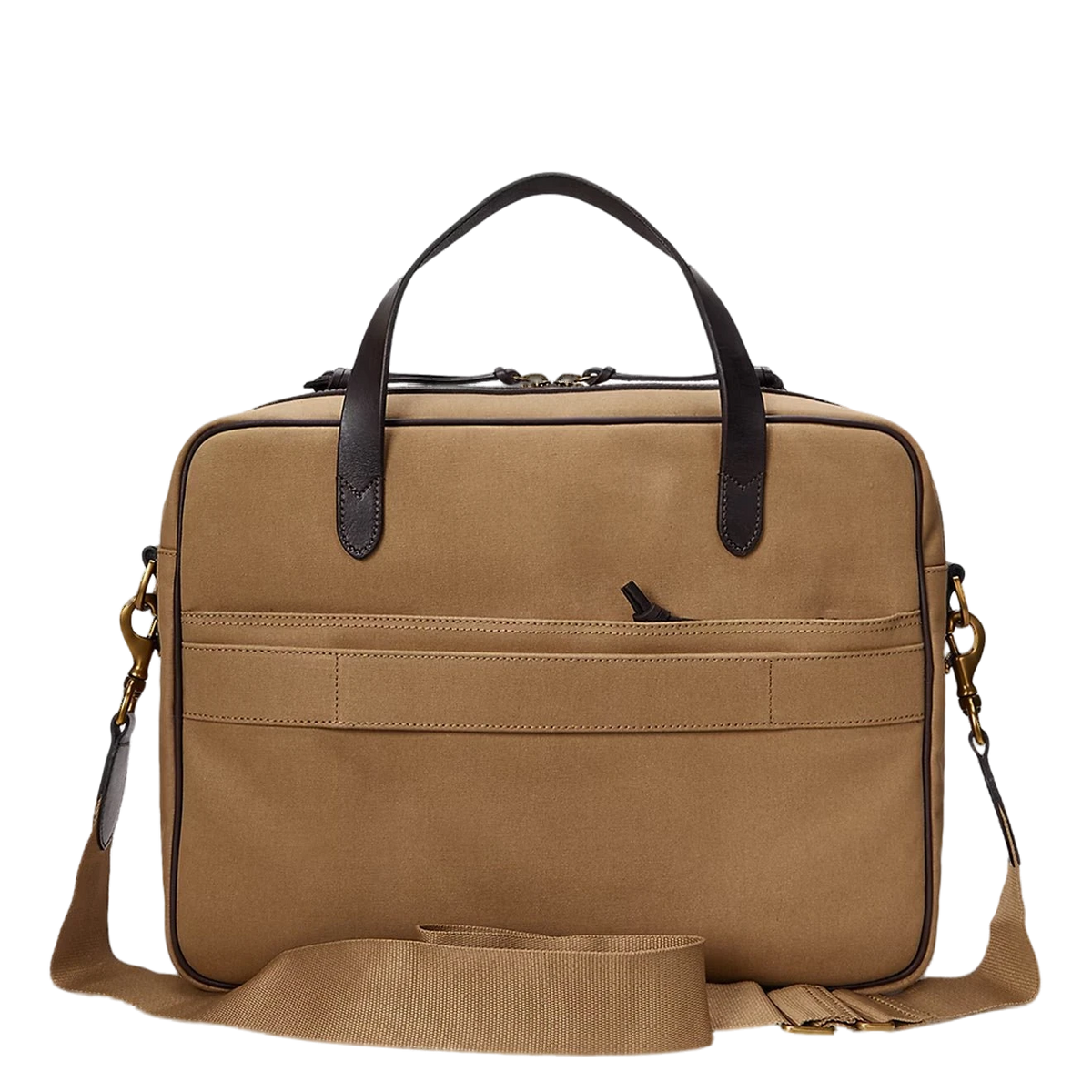Polo Ralph Lauren Leather -Trim Canvas Commuter Bag Montana Khaki / Dark Brown - View 2