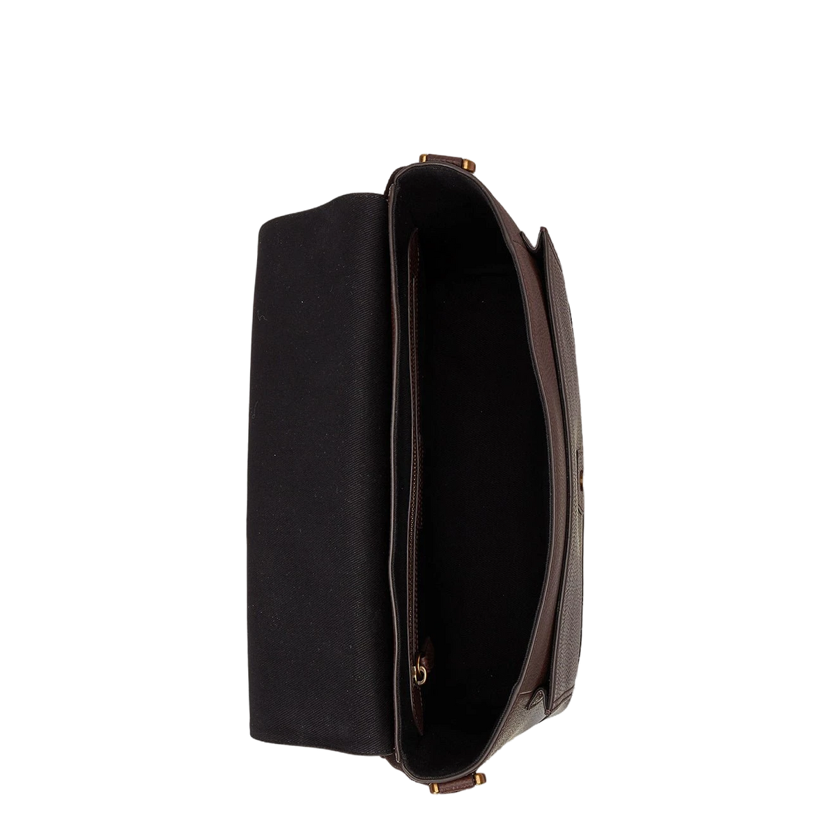 Polo Ralph Lauren Pebbled Leather Messenger Bag Dark Brown - View 4