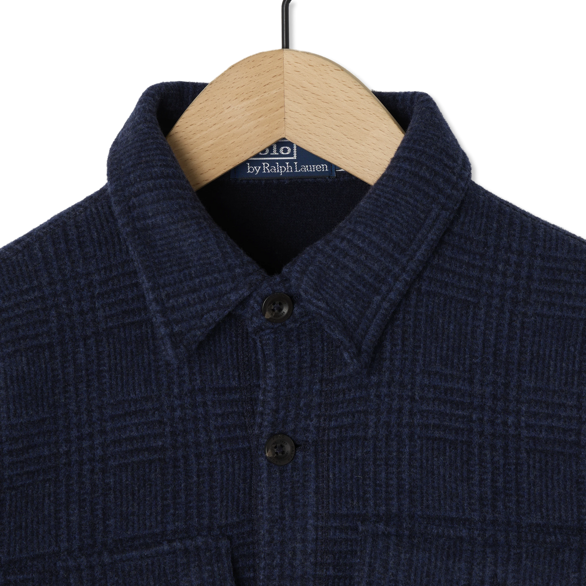 Polo Ralph Lauren Plaid Wool-Blend Overshirt Navy - Detail 3