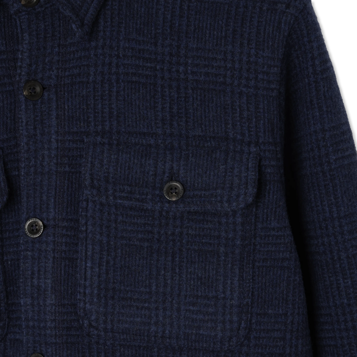 Polo Ralph Lauren Plaid Wool-Blend Overshirt Navy - Detail 5