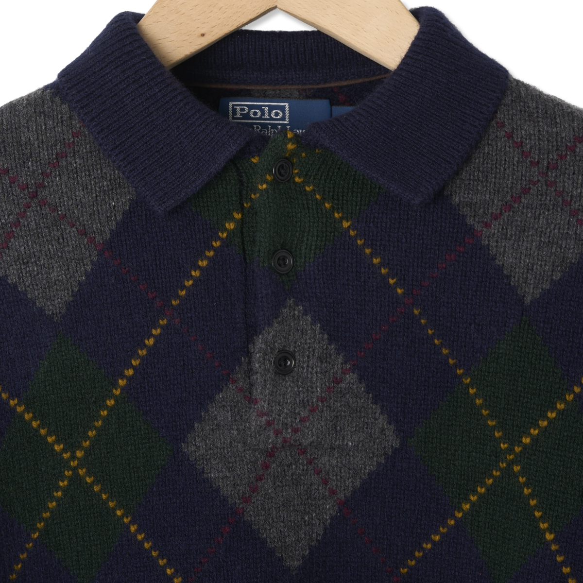 Polo Ralph Lauren Relaxed Fit Argyle Wool-Mohair Jumper Navy Multi - Detail 2