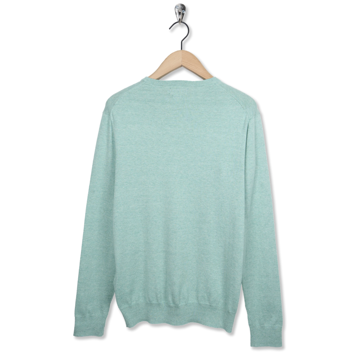 Polo Ralph Lauren Slim Fit Textured Cotton Sweater Green Swallow Heather - Back