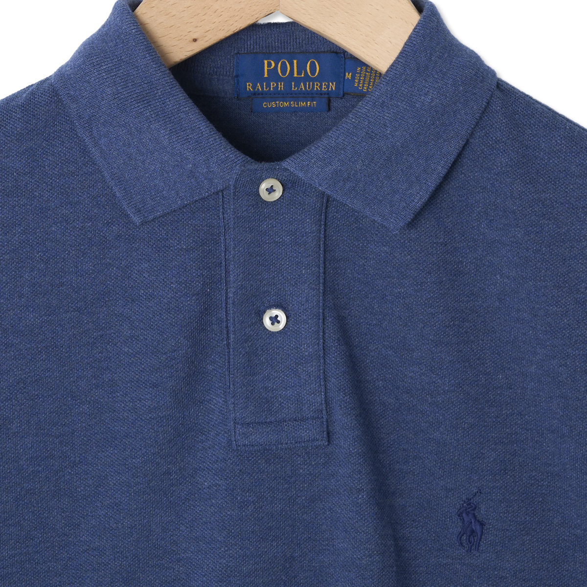 Polo Ralph Lauren The Iconic Custom Slim Fit Mesh Polo Derby Blue Heather / C7988 - Detail 3