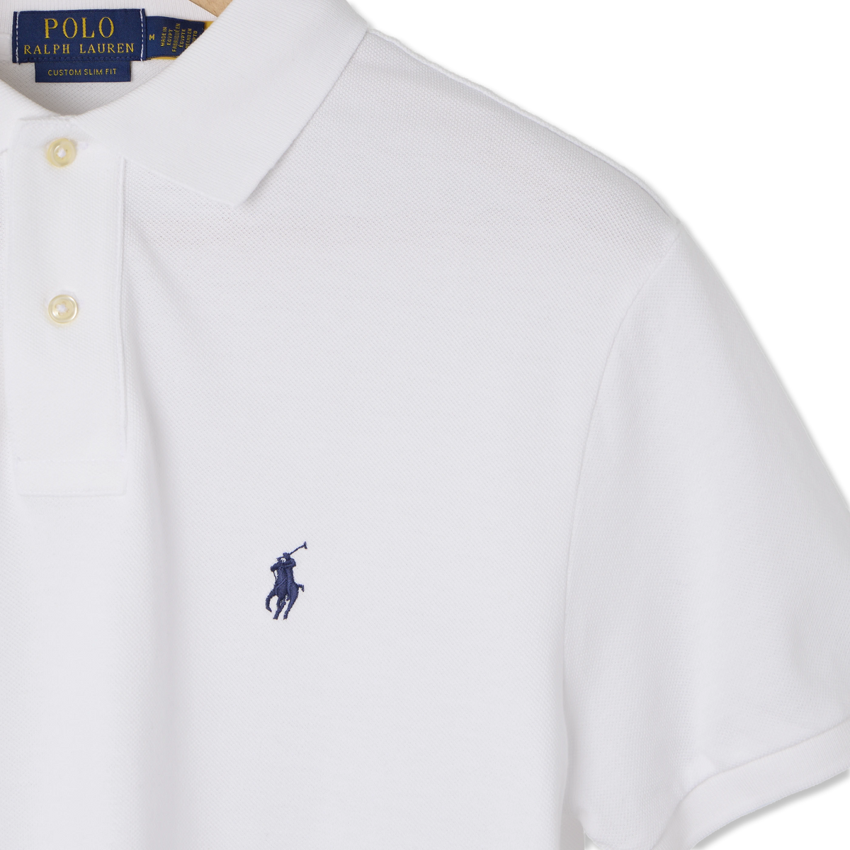 Polo Ralph Lauren The Iconic Custom Slim Fit Mesh Polo White - Detail 4