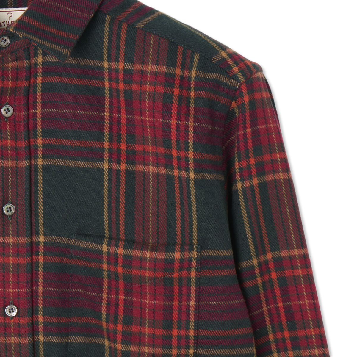 Portuguese Flannel Bravio Shirt Red / Green - Detail 2