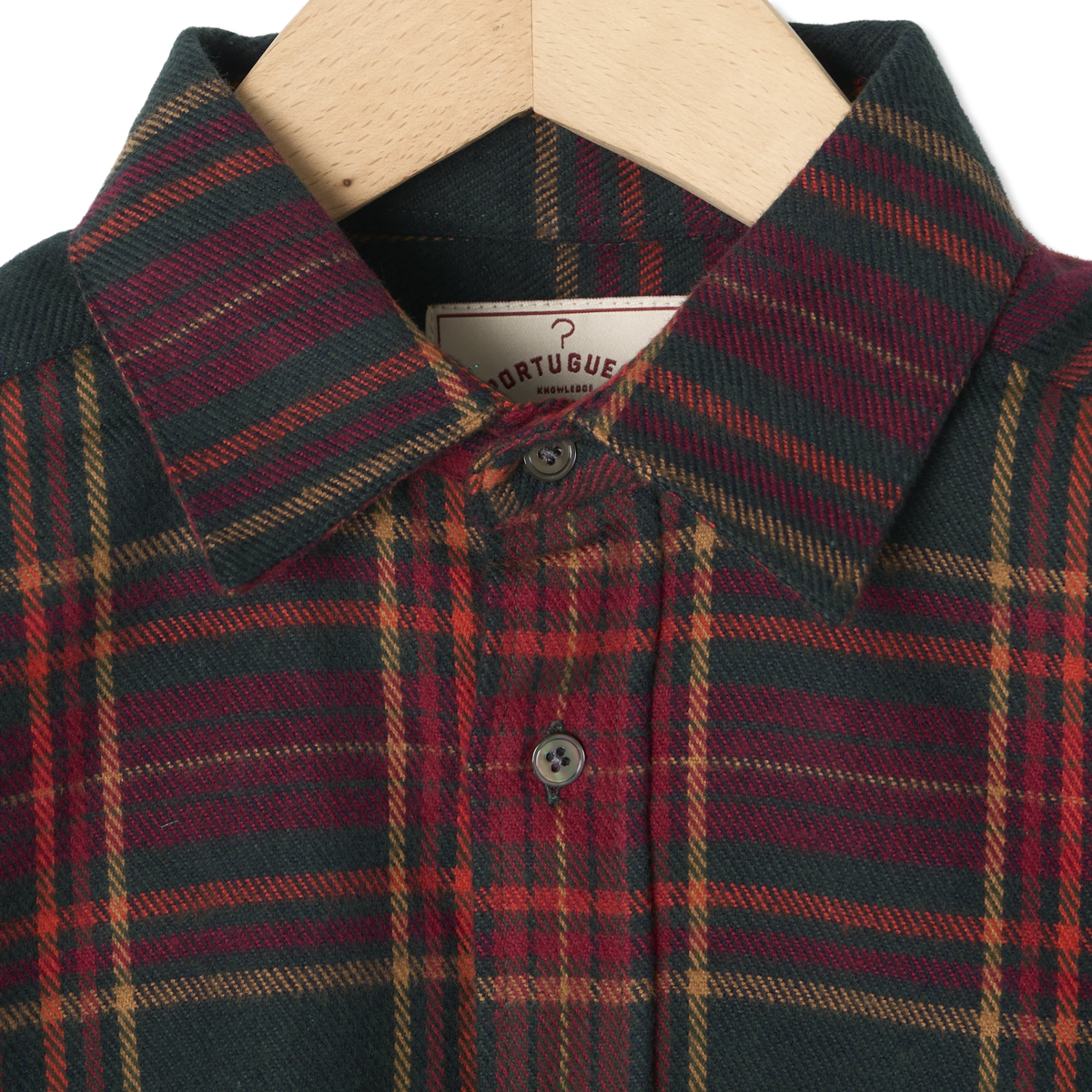 Portuguese Flannel Bravio Shirt Red / Green - Detail 3
