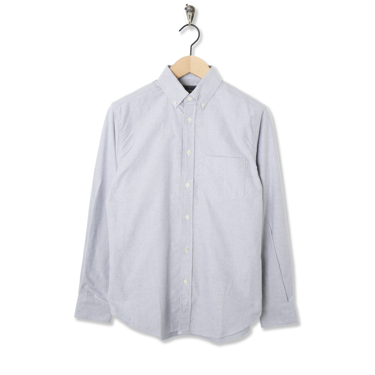 Portuguese Flannel Brushed Oxford Shirt Black - Front