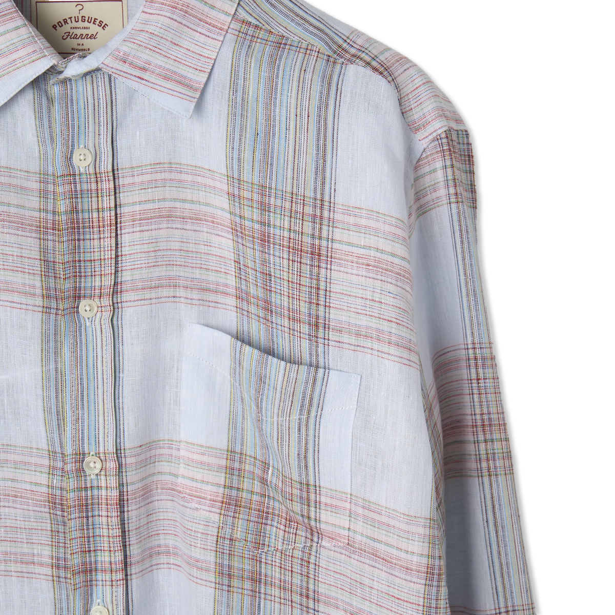Portuguese Flannel Camile Linen L/S Shirt Light Blue - Detail 2