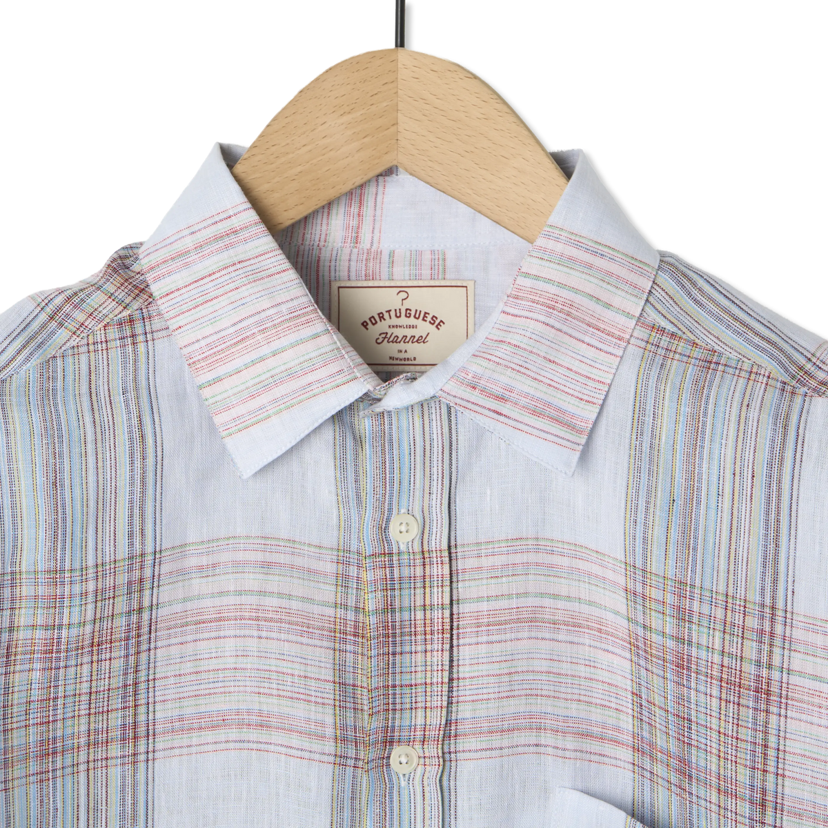 Portuguese Flannel Camile Linen L/S Shirt Light Blue - Detail 3