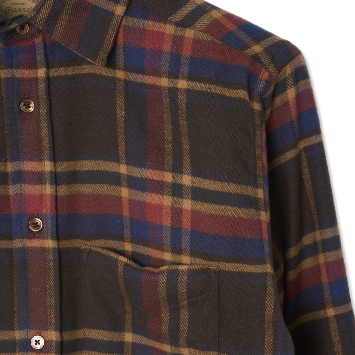 Portuguese Flannel Castor Shirt Brown - Detail 2