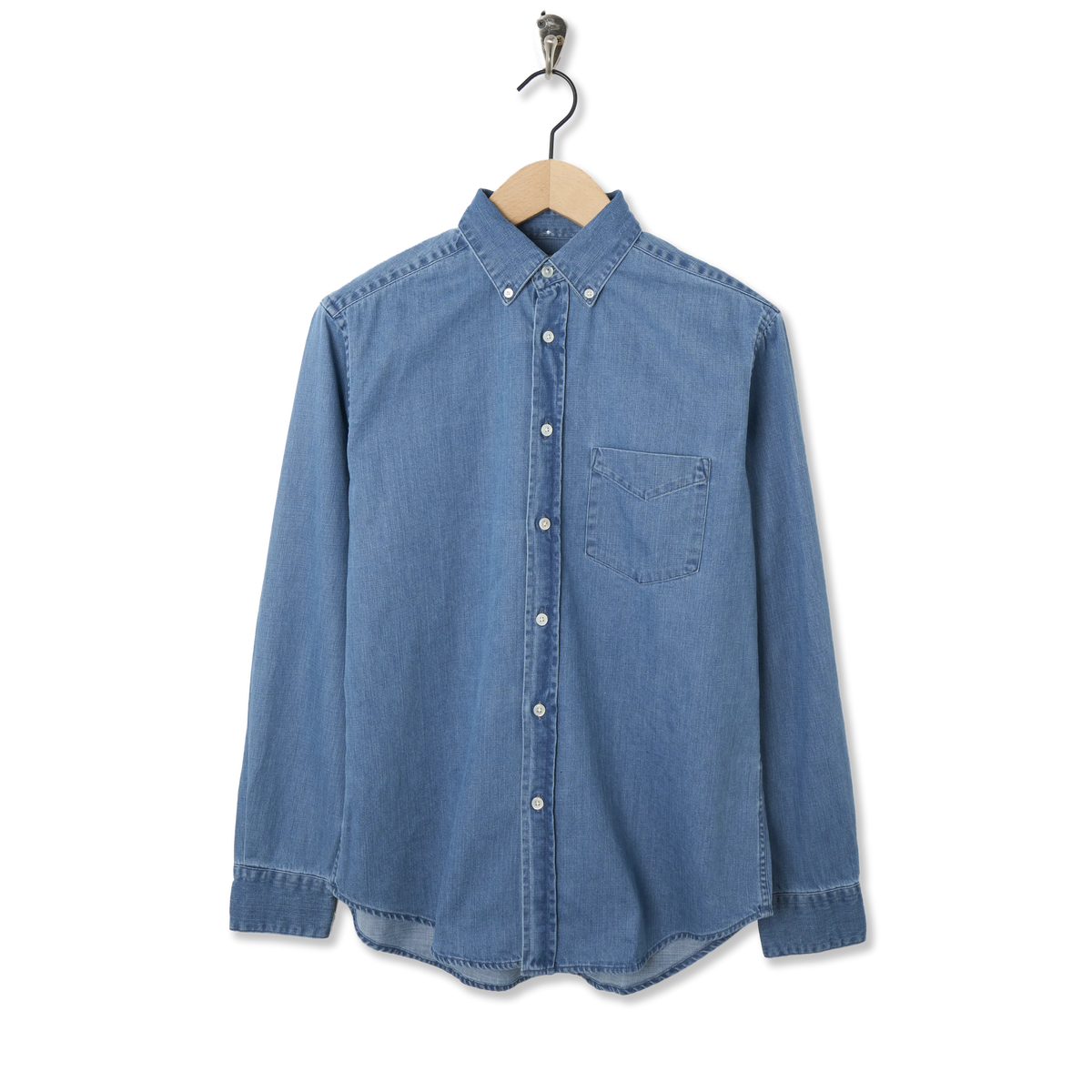 Portuguese Flannel Denim Shirt - Front