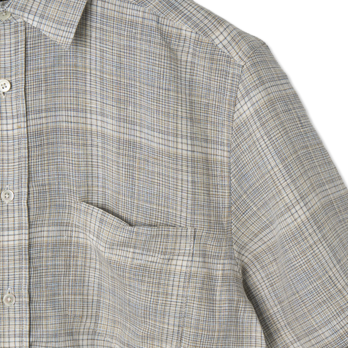 Portuguese Flannel Gem Linen S/S Shirt Grey - Detail 3