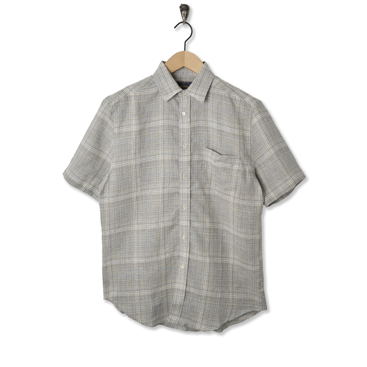 Portuguese Flannel Gem Linen S/S Shirt Grey - Front