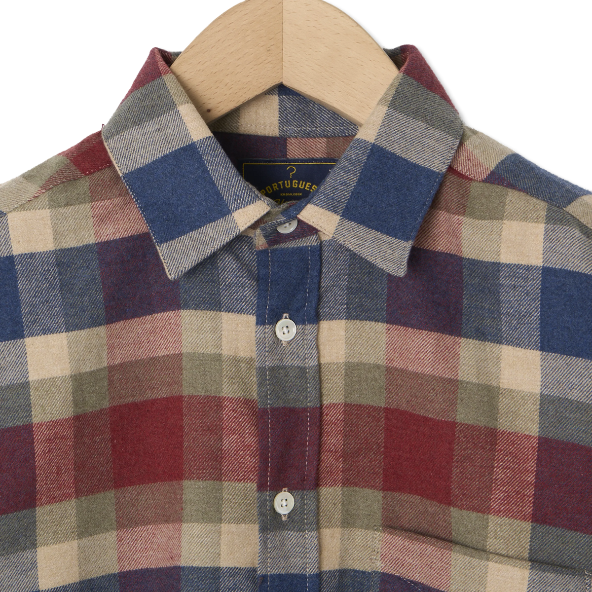 Portuguese Flannel Girona Shirt Blue / Red - Detail 3